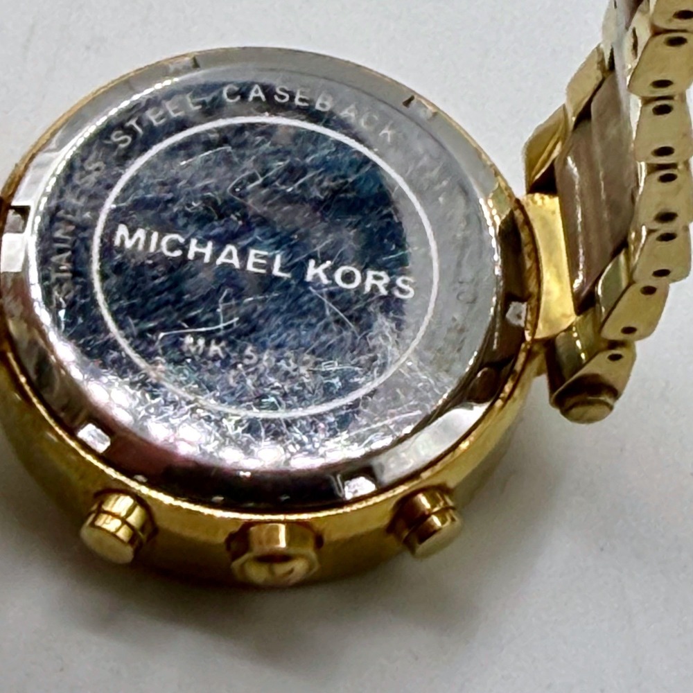 Michael Kors Blair MK5632 Gold Tone Horn Resin Chronograph Crystal Bezel Watch - Picture 6 of 6